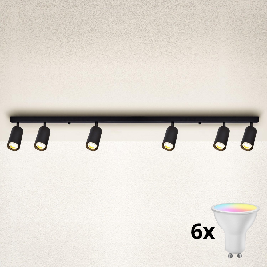 Brilagi - LED RGBW dimmelhető spotlámpa SELE 6xGU10/6,5W/230V 2700-6500K fekete