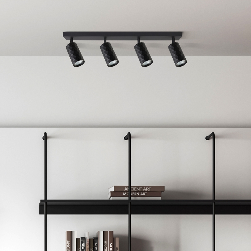 Brilagi - LED RGBW fényerőszabályozható spotlámpa SELE DIAMANT 4xGU10/4,8W/230V 3000K fekete + távirányító