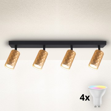Brilagi - LED RGBW dimmelhető spotlámpa SELE DIAMANT 4xGU10/6,5W/230V 2700-6500K Wi-Fi arany
