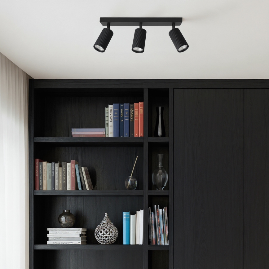 BRILAGI - LED RGBW fényerőszabályozható spotlámpa SELE MODERN 3xGU10/4,8W/230V 3000K fekete + távirányító