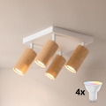 Brilagi - LED RGBW dimmelhető spotlámpa SELE SQUARE 4xGU10/6,5W/230V 2700-6500K fehér/tölgy dekor
