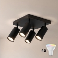 Brilagi - LED RGBW dimmelhető spotlámpa SELE SQUARE 4xGU10/6,5W/230V 2700-6500K fekete