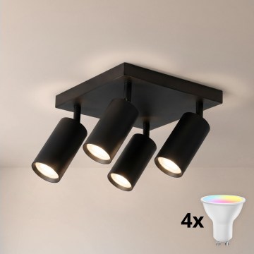 Brilagi - LED RGBW dimmelhető spotlámpa SELE SQUARE 4xGU10/6,5W/230V 2700-6500K fekete