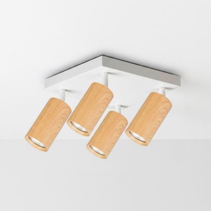 Brilagi - LED RGBW dimmelhető spotlámpa SELE SQUARE 4xGU10/6,5W/230V 2700-6500K fehér/tölgy dekor