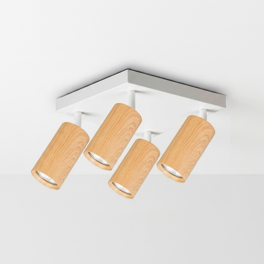 Brilagi - LED RGBW dimmelhető spotlámpa SELE SQUARE 4xGU10/6,5W/230V 2700-6500K fehér/tölgy dekor