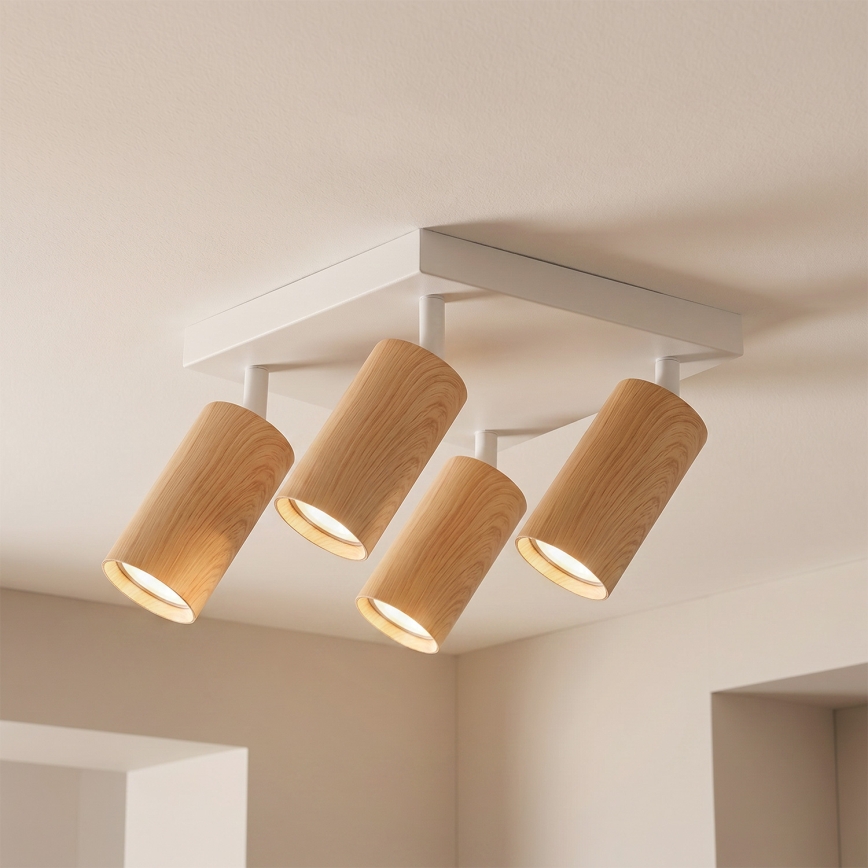 Brilagi - LED RGBW dimmelhető spotlámpa SELE SQUARE 4xGU10/6,5W/230V 2700-6500K fehér/tölgy dekor