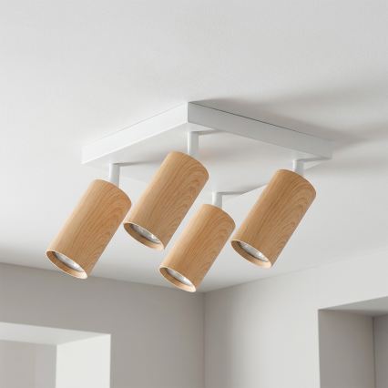 Brilagi - LED RGBW dimmelhető spotlámpa SELE SQUARE 4xGU10/6,5W/230V 2700-6500K fehér/tölgy dekor
