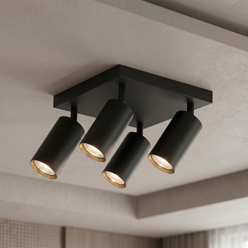 Brilagi - LED RGBW dimmelhető spotlámpa SELE SQUARE 4xGU10/6,5W/230V 2700-6500K fekete/arany