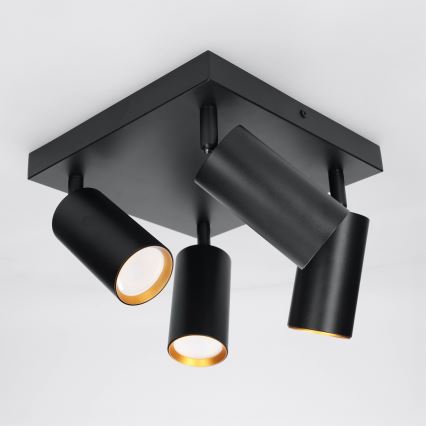 Brilagi - LED RGBW dimmelhető spotlámpa SELE SQUARE 4xGU10/6,5W/230V 2700-6500K fekete/arany