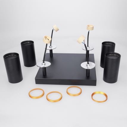 Brilagi - LED RGBW dimmelhető spotlámpa SELE SQUARE 4xGU10/6,5W/230V 2700-6500K fekete/arany
