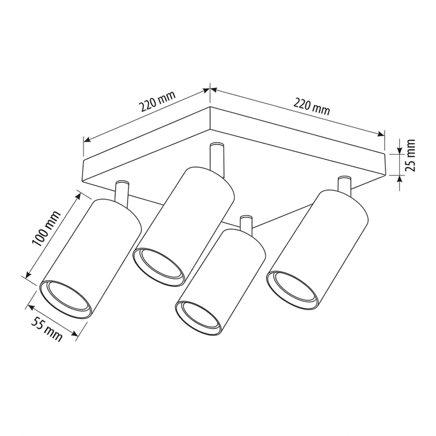 Brilagi - LED RGBW dimmelhető spotlámpa SELE SQUARE 4xGU10/6,5W/230V 2700-6500K fekete/arany