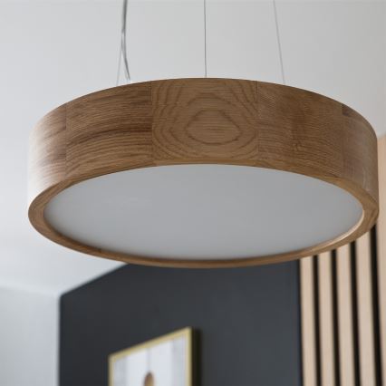 Brilagi - Dimmelhető LED RGBW kábeles csillár CARVALHO 2xE27/9W/230V 2700-6500K Wi-Fi tölgy átm. 37 cm
