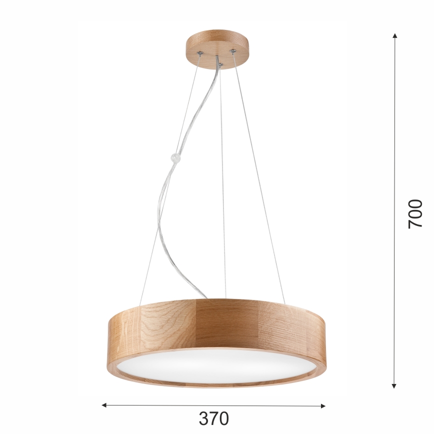Brilagi - Dimmelhető LED RGBW kábeles csillár CARVALHO 2xE27/9W/230V 2700-6500K Wi-Fi tölgy átm. 37 cm