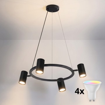 Brilagi - LED RGBW fényerőszabályozható kábeles csillár SELE 4xGU10/6,5W/230V 2700-6500K fekete