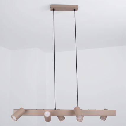 Brilagi - LED RGBW dimmelhető kábeles csillár SELE 6xGU10/6,5W/230V 2700-6500K bézs + távirányító