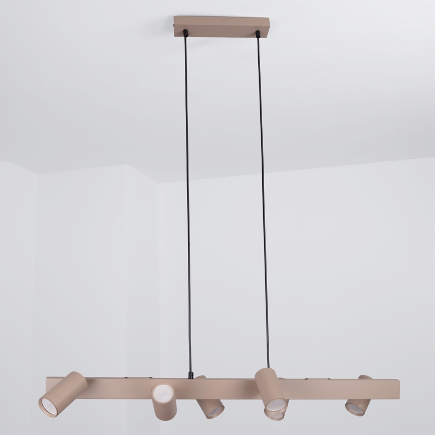 Brilagi - LED RGBW dimmelhető kábeles csillár SELE 6xGU10/6,5W/230V 2700-6500K bézs + távirányító