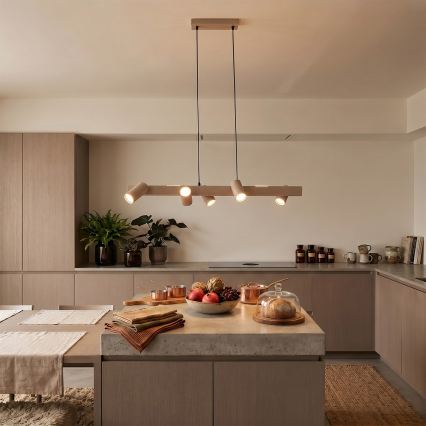 Brilagi - LED RGBW dimmelhető kábeles csillár SELE 6xGU10/6,5W/230V 2700-6500K bézs + távirányító