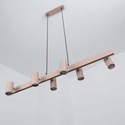 Brilagi - LED RGBW dimmelhető kábeles csillár SELE 6xGU10/6,5W/230V 2700-6500K bézs + távirányító