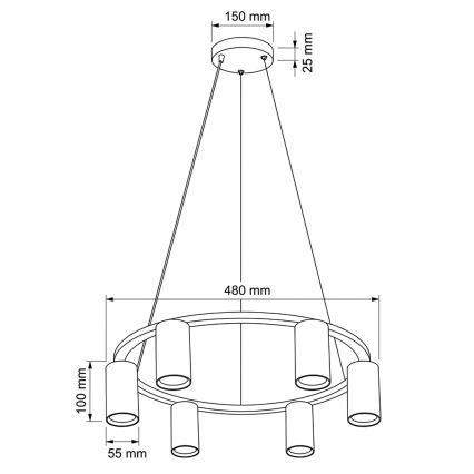 Brilagi - LED RGBW dimmelhető, kábelre függesztett csillár SELE 6xGU10/6,5W/230V 2700-6500K fekete + távirányító