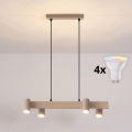 Brilagi - LED RGBW fényerőszabályozható kábeles függeszték SELE 4xGU10/6,5W/230V 2700-6500K bézs