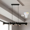 Brilagi - LED RGBW fényerőszabályozható kábeles függeszték SELE 6xGU10/6,5W/230V 2700-6500K fekete + távirányító
