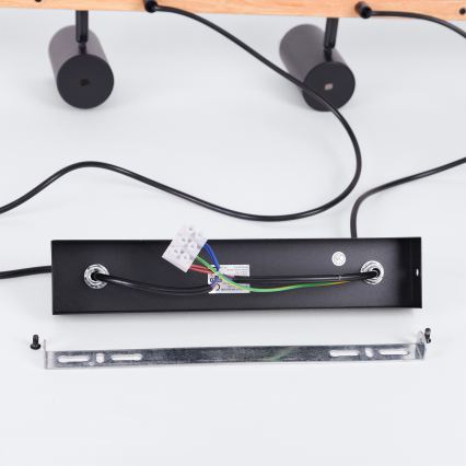 Brilagi - LED RGBW dimmelhető kábeles függeszték SELE 6xGU10/6,5W/230V 2700-6500K fekete/tölgy dekor + távirányító