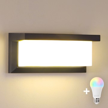 BRILAGI - LED RGBW fényerőszabályozható kültéri fali lámpatest BRICKY 1xE27/12W/230V 2700-6500K antracit IP54