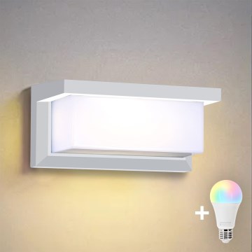 BRILAGI - LED RGBW Fényerőszabályozható kültéri fali lámpatest BRICKY 1xE27/12W/230V 2700-6500K IP54 fehér