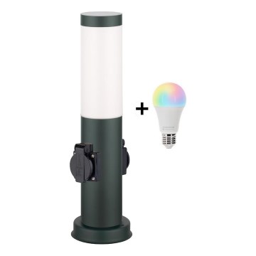 BRILAGI - LED RGBW fényerőszabályozható kültéri lámpa 2 aljzattal NOVA 1xE27/12W/230V 2700-6500K IP44 40 cm antracit