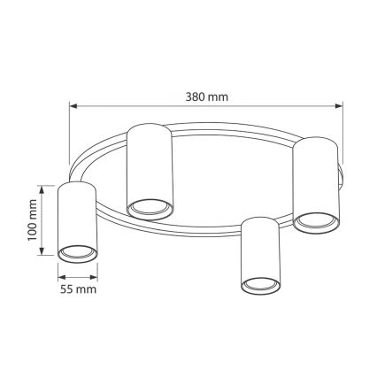 Brilagi - LED RGBW fényerőszabályozható mennyezeti lámpatest SELE 4xGU10/6,5W/230V 2700-6500K fekete