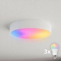 BRILAGI - LED RGBW fényerőszabályozható mennyezeti lámpatest CLARE 3xE27/12W/230V 2700-6500K átmérő 40 cm fehér