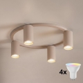 Brilagi - LED RGBW fényerőszabályozható mennyezeti lámpatest SELE 4xGU10/6,5W/230V 2700-6500K bézs