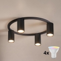 Brilagi - LED RGBW fényerőszabályozható mennyezeti lámpatest SELE 4xGU10/6,5W/230V 2700-6500K fekete