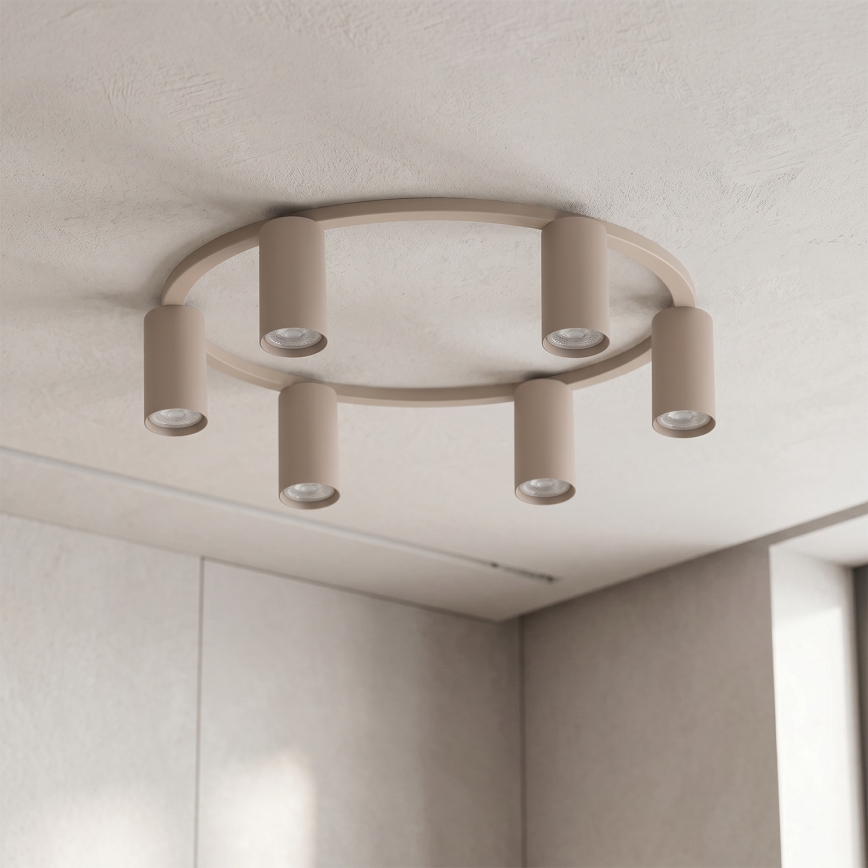 Brilagi - LED RGBW dimmelhető mennyezeti lámpatest SELE 6xGU10/6,5W/230V 2700-6500K bézs + távirányító