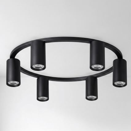 Brilagi - LED RGBW fényerőszabályozható mennyezeti lámpa SELE 6xGU10/6,5W/230V 2700-6500K fekete + távirányítóval