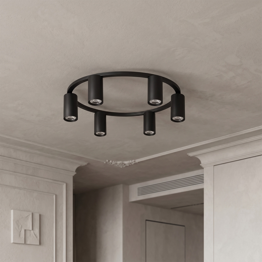 Brilagi - LED RGBW fényerőszabályozható mennyezeti lámpa SELE 6xGU10/6,5W/230V 2700-6500K fekete + távirányítóval