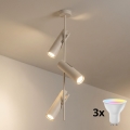 Brilagi - LED RGBW fényerőszabályozható rúdon szerelt csillár BRANCH 3xGU10/6,5W/230V 2700-6500K bézs