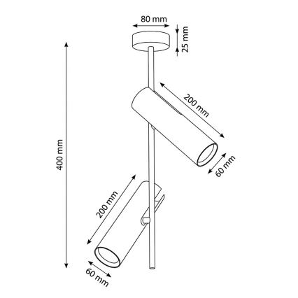 Brilagi - RGBW LED fényerőszabályozható rudas csillár BRANCH 2xGU10/6,5W/230V 2700-6500K fekete