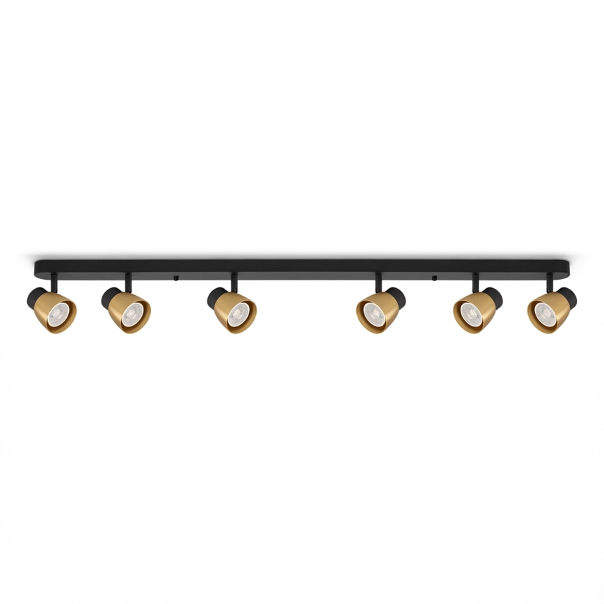 Brilagi - LED RGBW fényerőszabályozható spotlámpa NUGGET 6xGU10/6W/230V 2700-6500K Wi-Fi fekete/arany