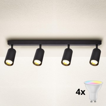 Brilagi - LED RGBW fényerőszabályozható spotlámpa SELE 4xGU10/6,5W/230V 2700-6500K fekete