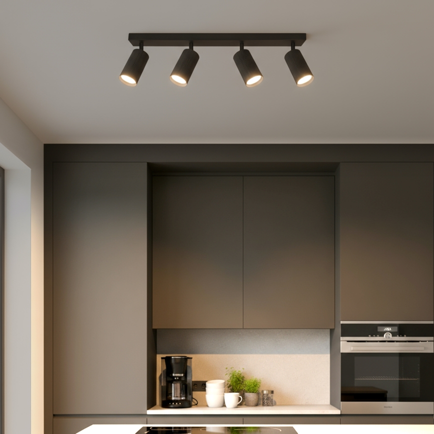 Brilagi - LED RGBW dimmelhető spotlámpa SELE MODERN 4xGU10/4,8W/230V 3000K fekete + távirányító