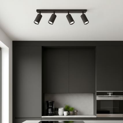 Brilagi - LED RGBW dimmelhető spotlámpa SELE MODERN 4xGU10/4,8W/230V 3000K fekete + távirányító