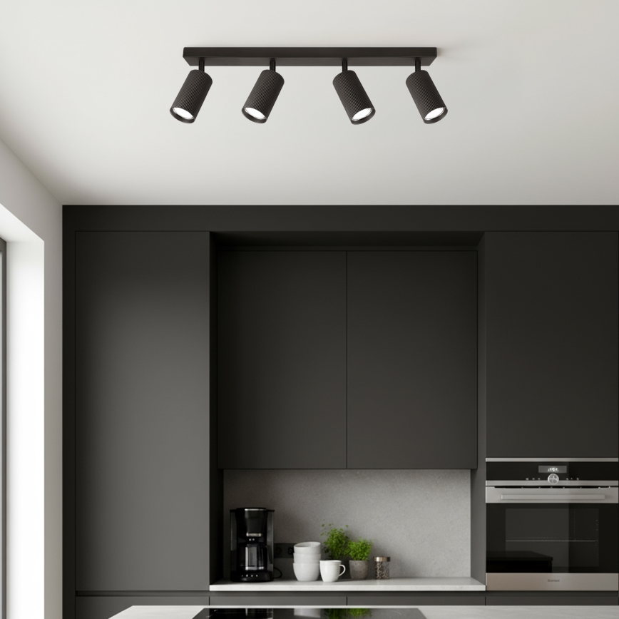 Brilagi - LED RGBW dimmelhető spotlámpa SELE MODERN 4xGU10/4,8W/230V 3000K fekete + távirányító