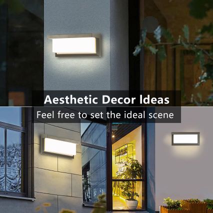 Brilagi - LED RGBW dimmelhető kültéri fali lámpatest BRICKY 1xE27/9W/230V 2700-6500K IP54 szürke