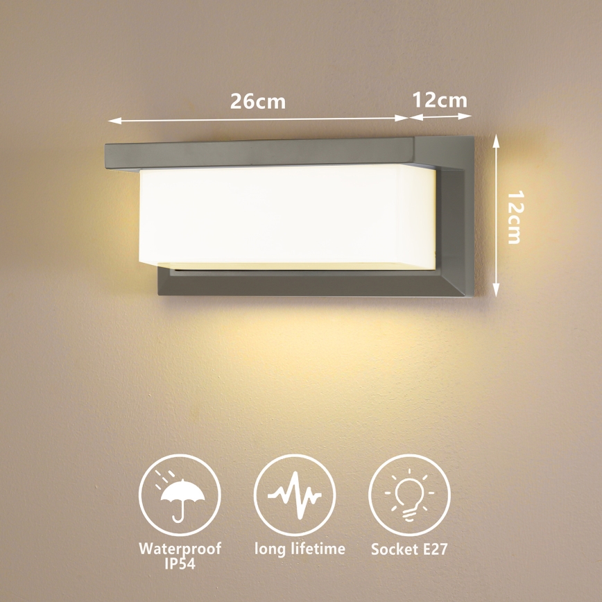 Brilagi - LED RGBW dimmelhető kültéri fali lámpatest BRICKY 1xE27/9W/230V 2700-6500K IP54 szürke