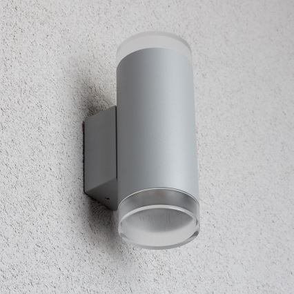 Brilagi - LED RGBW dimmelhető kültéri fali lámpa MATERA 2xGU10/4,8W/230V 3000K IP54 szürke + távirányító