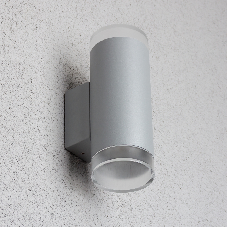 Brilagi - LED RGBW dimmelhető kültéri fali lámpa MATERA 2xGU10/4,8W/230V 3000K IP54 szürke + távirányító