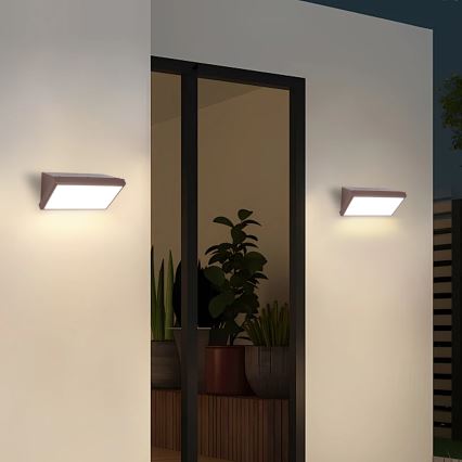 Brilagi - LED RGBW fényerőszabályozható kültéri fali lámpatest TRIANGLE 1xE27/9W/230V 2700-6500K IP65 barna