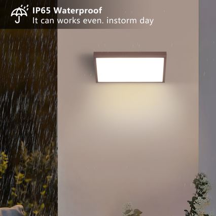 Brilagi - LED RGBW fényerőszabályozható kültéri fali lámpatest TRIANGLE 1xE27/9W/230V 2700-6500K IP65 barna
