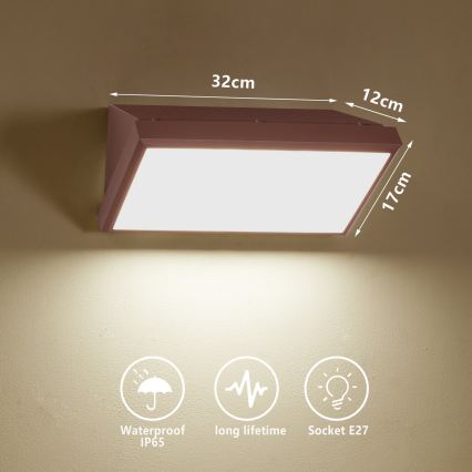 Brilagi - LED RGBW fényerőszabályozható kültéri fali lámpatest TRIANGLE 1xE27/9W/230V 2700-6500K IP65 barna